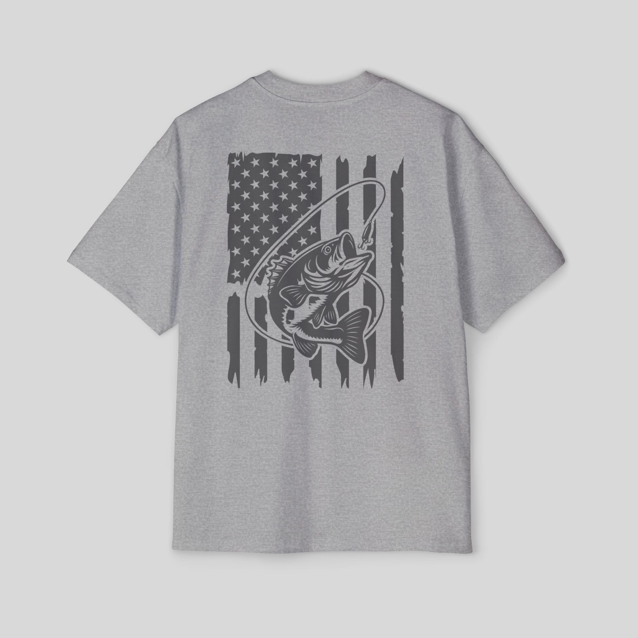 Men’s Oversized Bass Fishing American Flag Tee