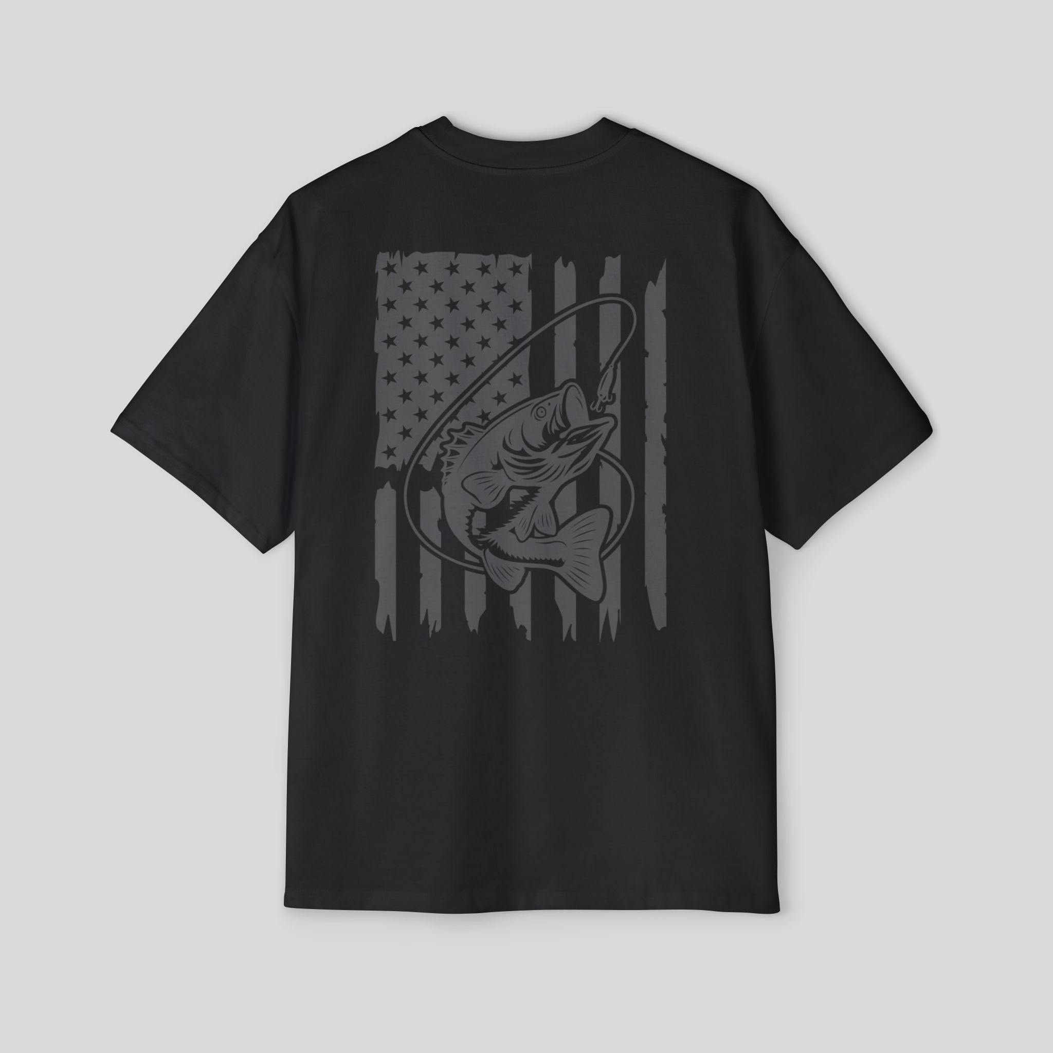 Men’s Oversized Bass Fishing American Flag Tee