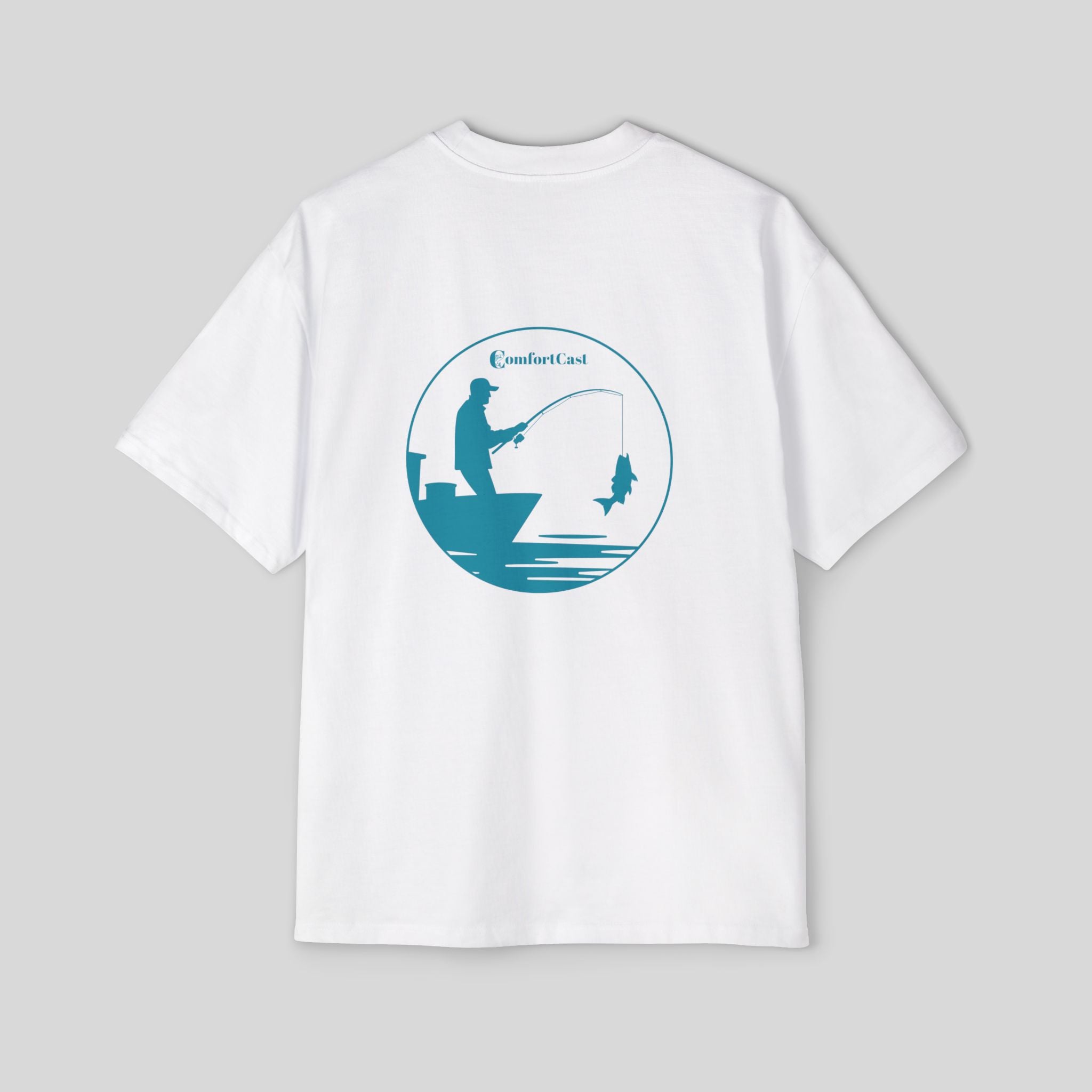 Lone Angler Oversized Men's Graphic T-Shirt
