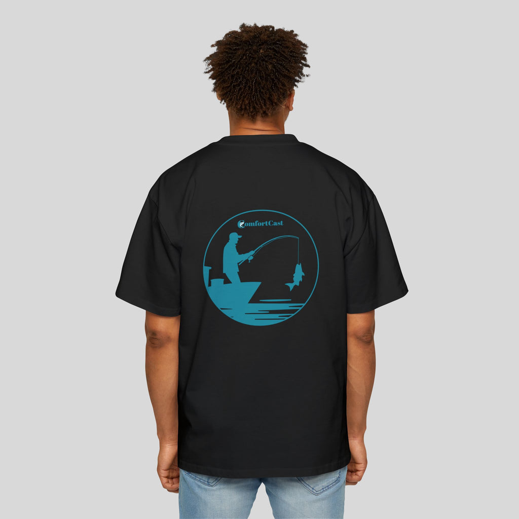 Lone Angler Oversized Men's Graphic T-Shirt