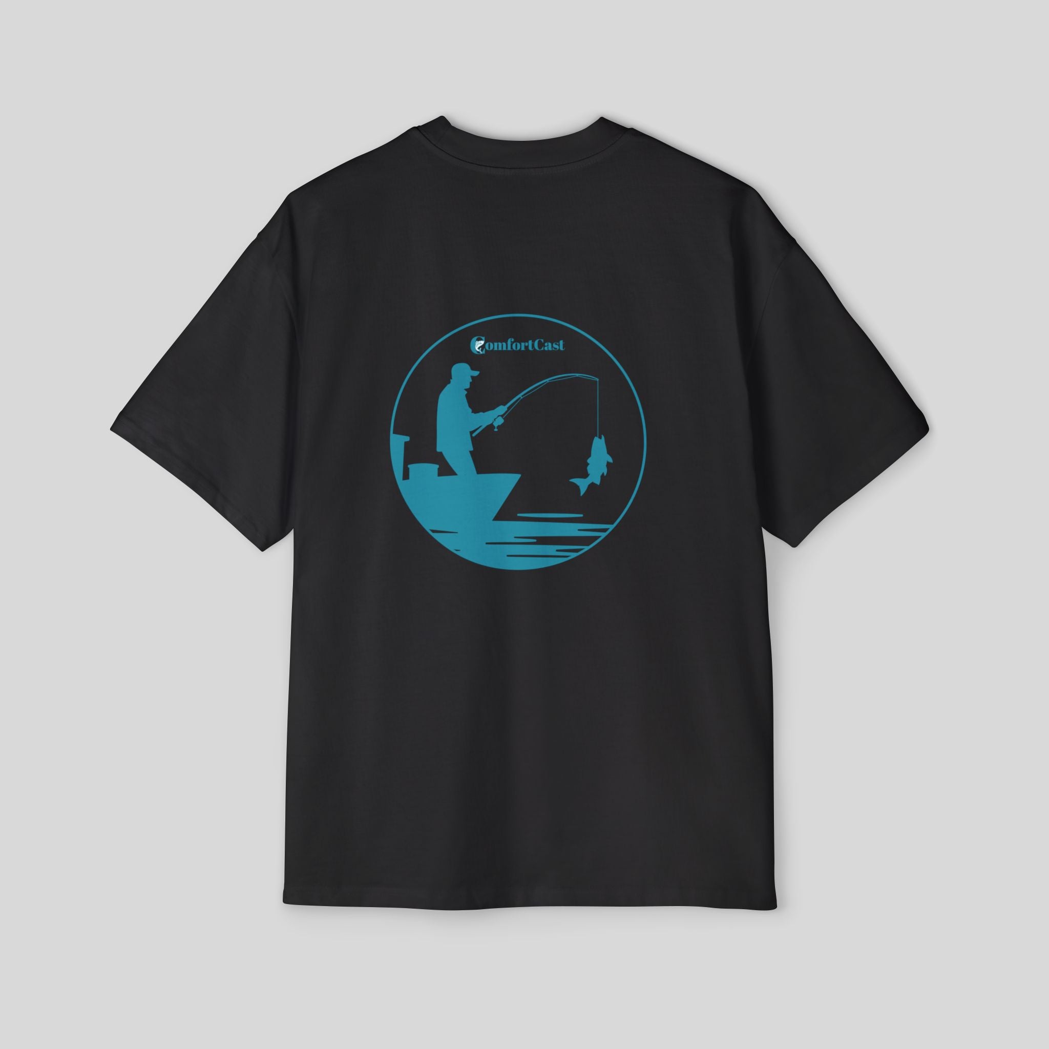 Lone Angler Oversized Men's Graphic T-Shirt