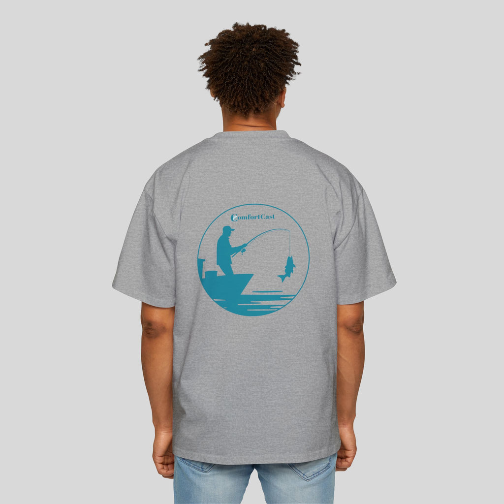 Lone Angler Oversized Men's Graphic T-Shirt