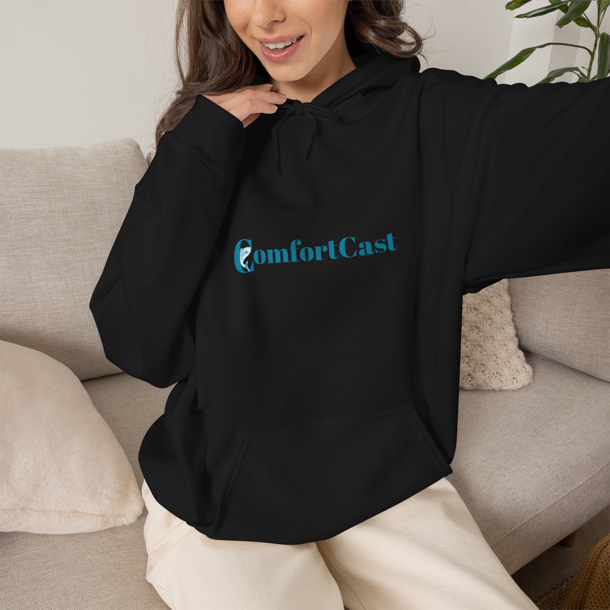 ComfortCast Logo Hoodie — Minimalist Unisex Hooded Sweatshirt
