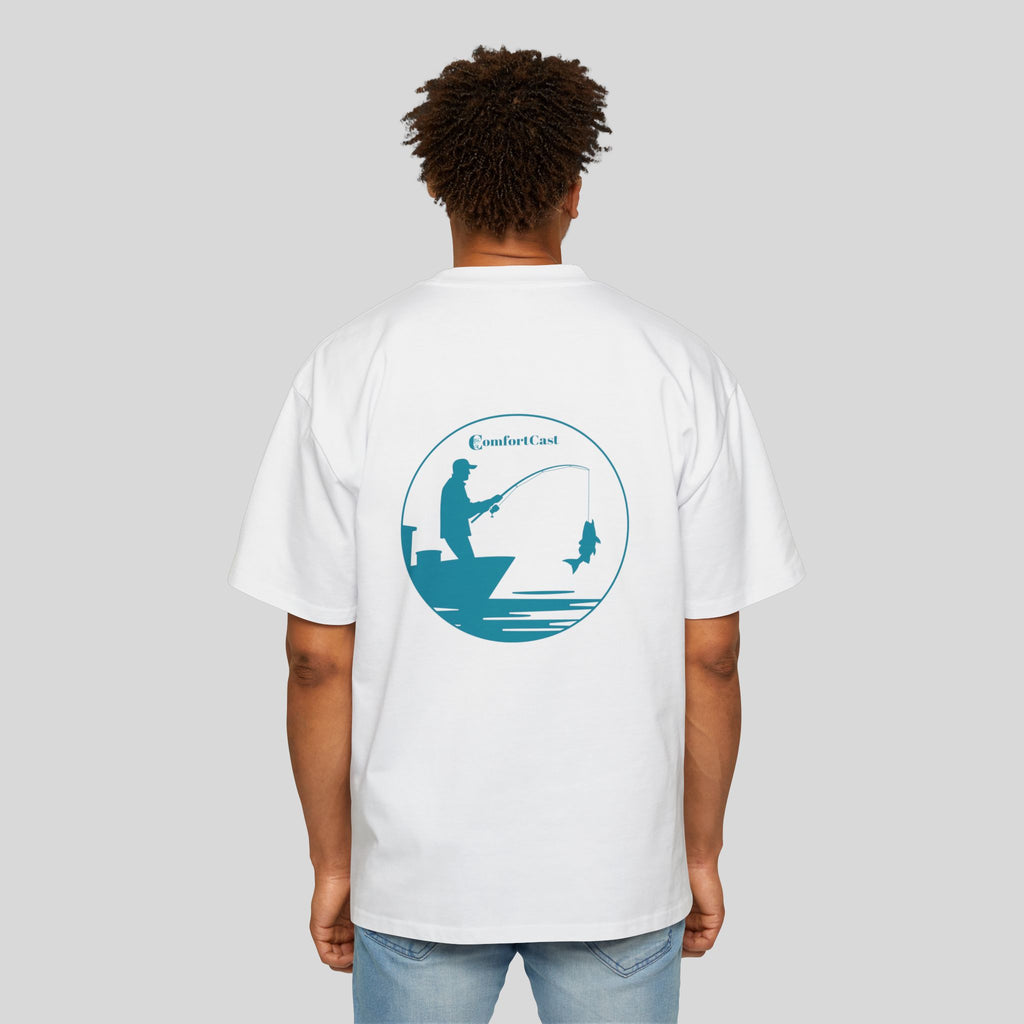 Lone Angler Oversized Men's Graphic T-Shirt
