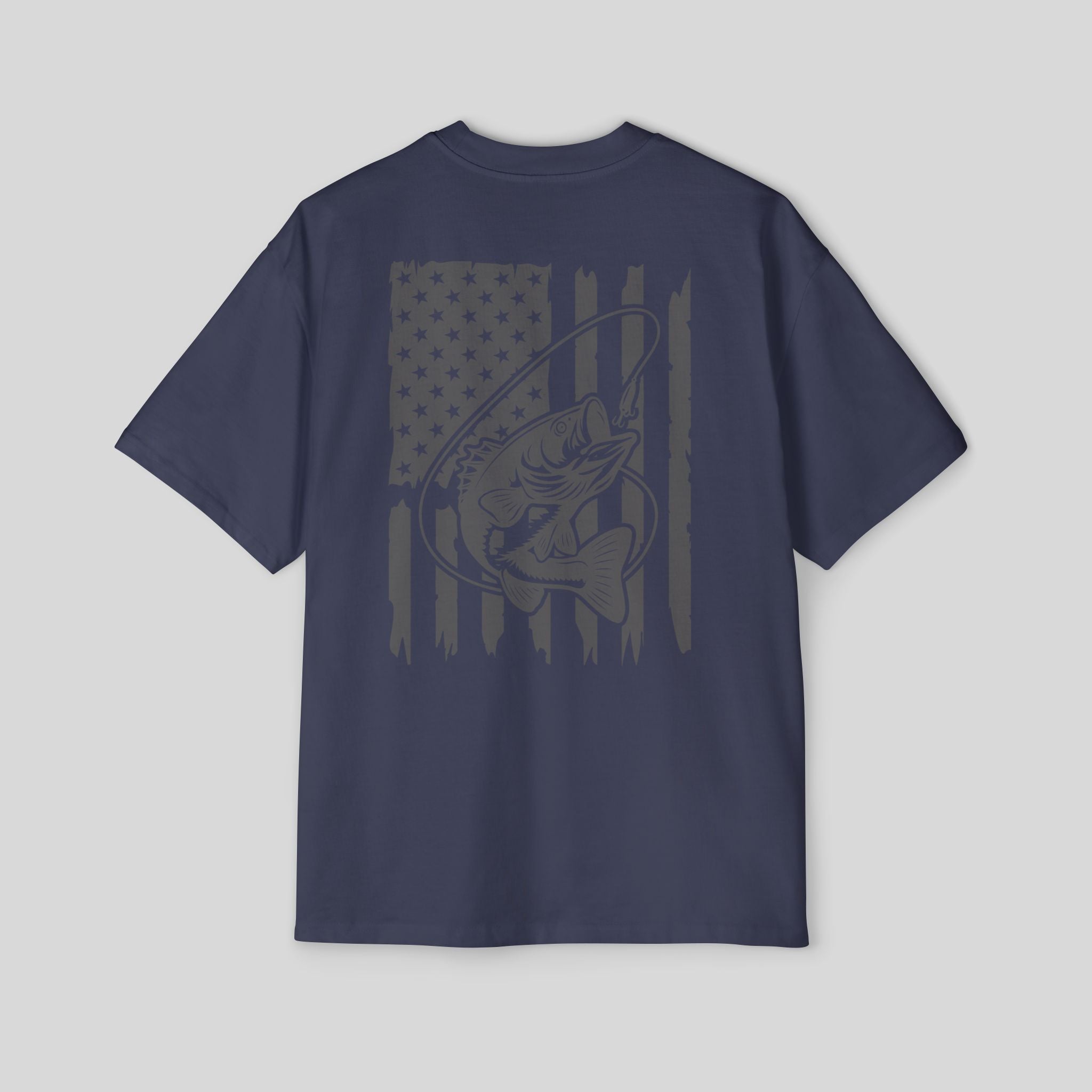 Men’s Oversized Bass Fishing American Flag Tee
