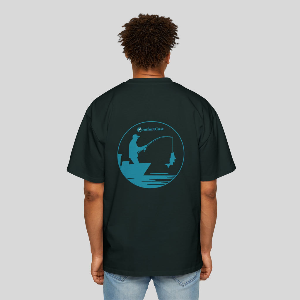 Lone Angler Oversized Men's Graphic T-Shirt