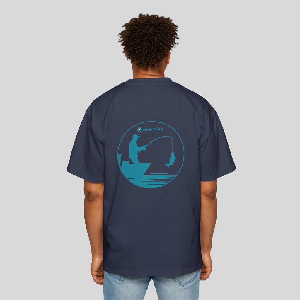 Lone Angler Oversized Men's Graphic T-Shirt