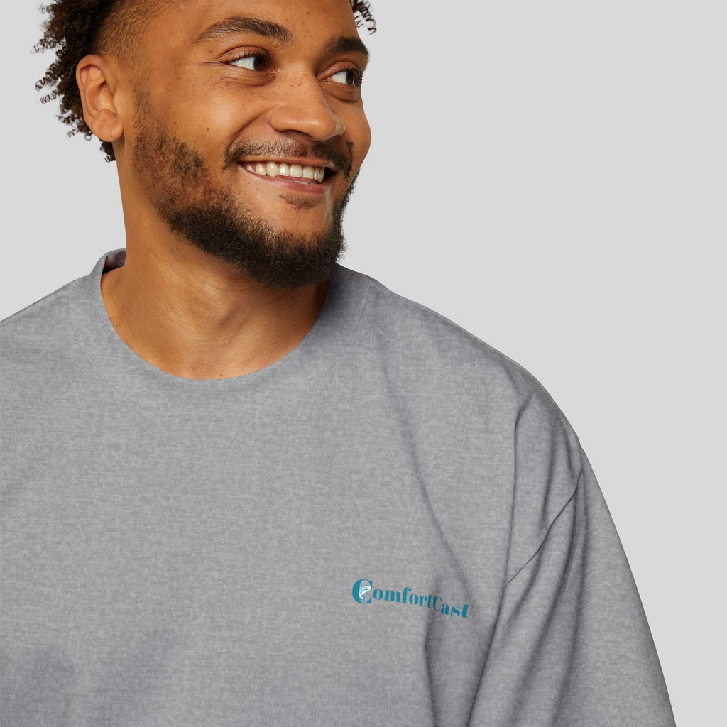 Lone Angler Oversized Men's Graphic T-Shirt