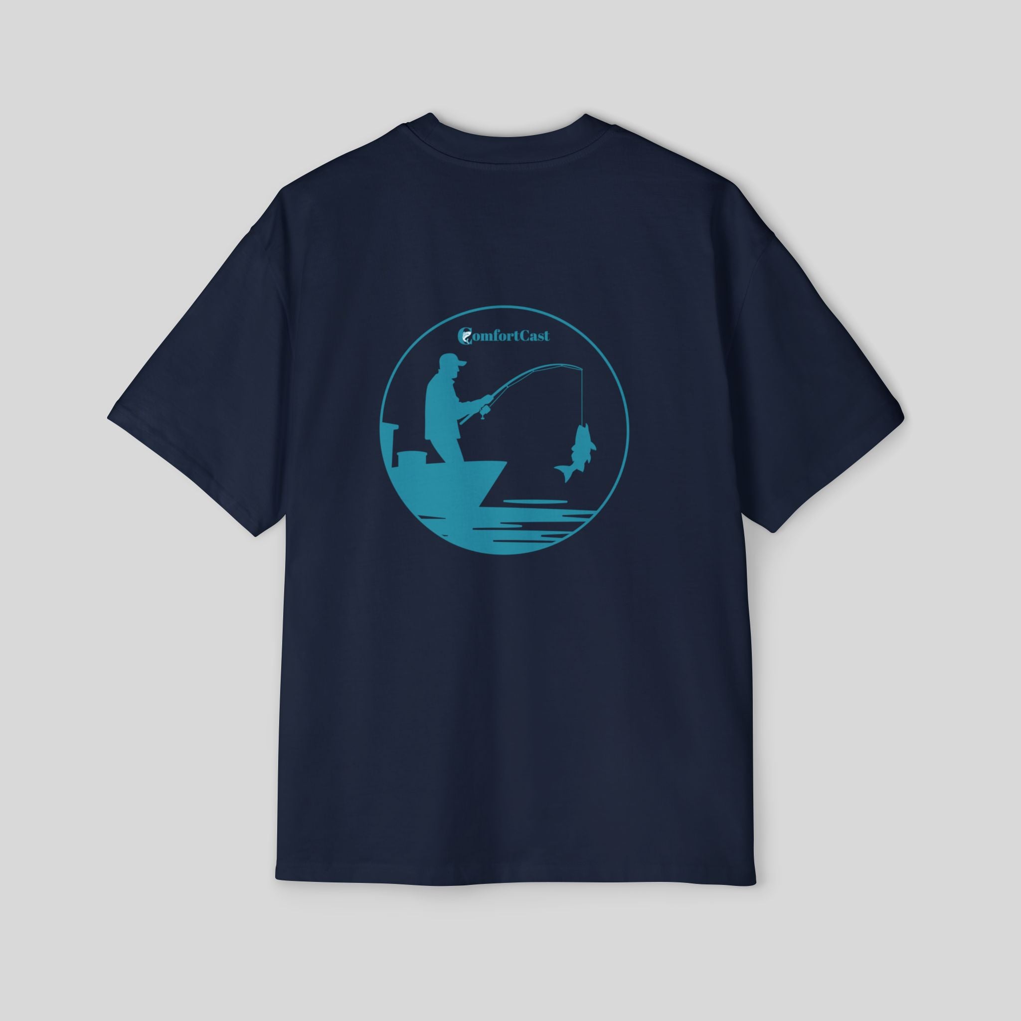 Lone Angler Oversized Men's Graphic T-Shirt