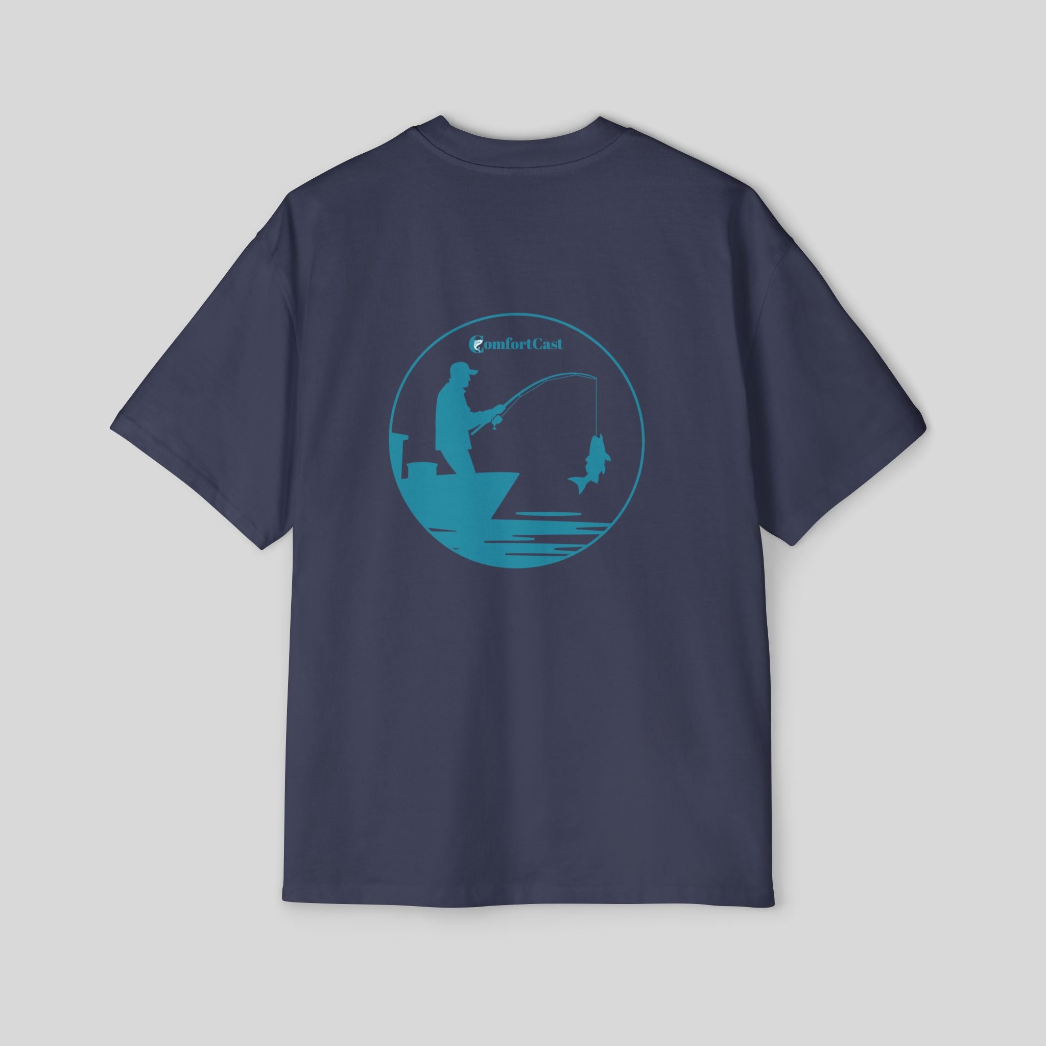 Lone Angler Oversized Men's Graphic T-Shirt